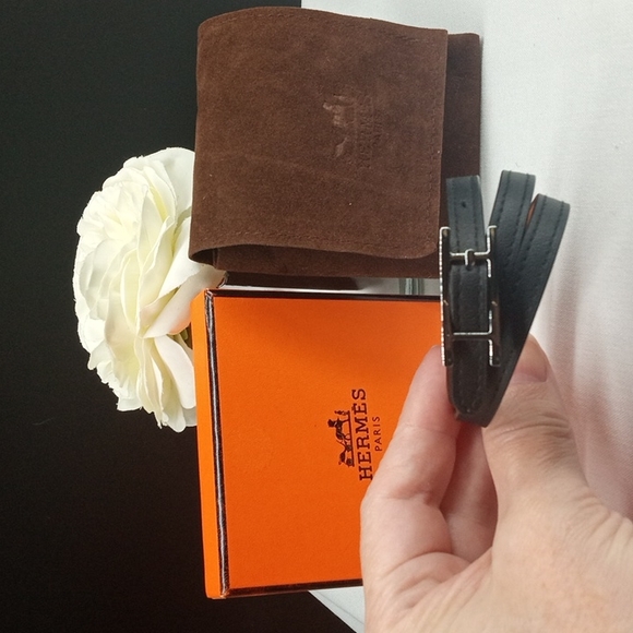 Authentic Hermes Triple Hapi REVERSIBLE 2 IN 1 Vintage Leather Bracelet - Picture 2 of 8